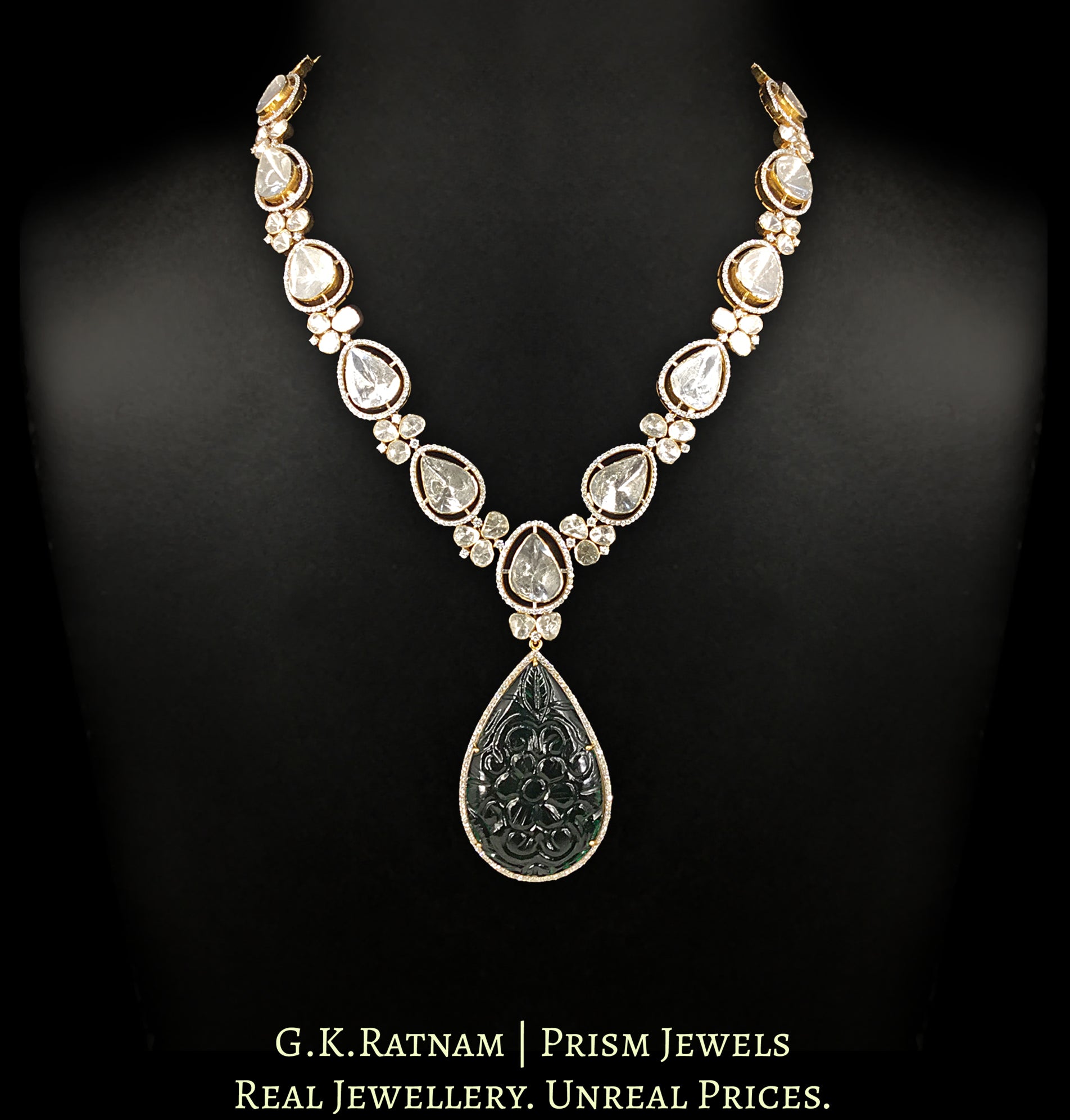 Necklace with Uncut Polki Diamond-KMNE2860 – Surana Jewellers of Jaipur